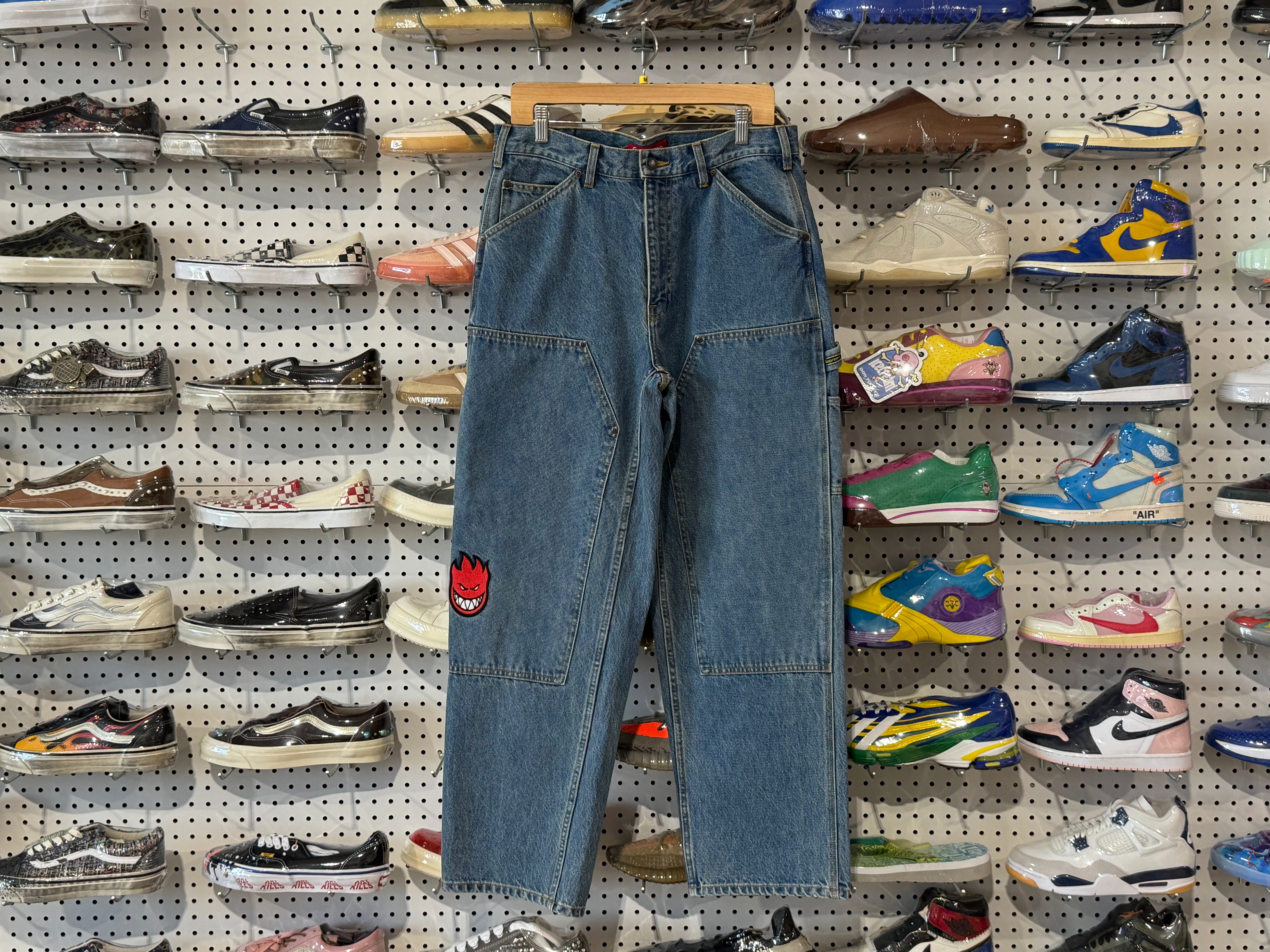 New Supreme Spitfire Double Knee Painter Pant - Blue Size 32