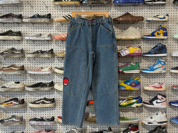 New Supreme Spitfire Double Knee Painter Pant - Blue Size 32