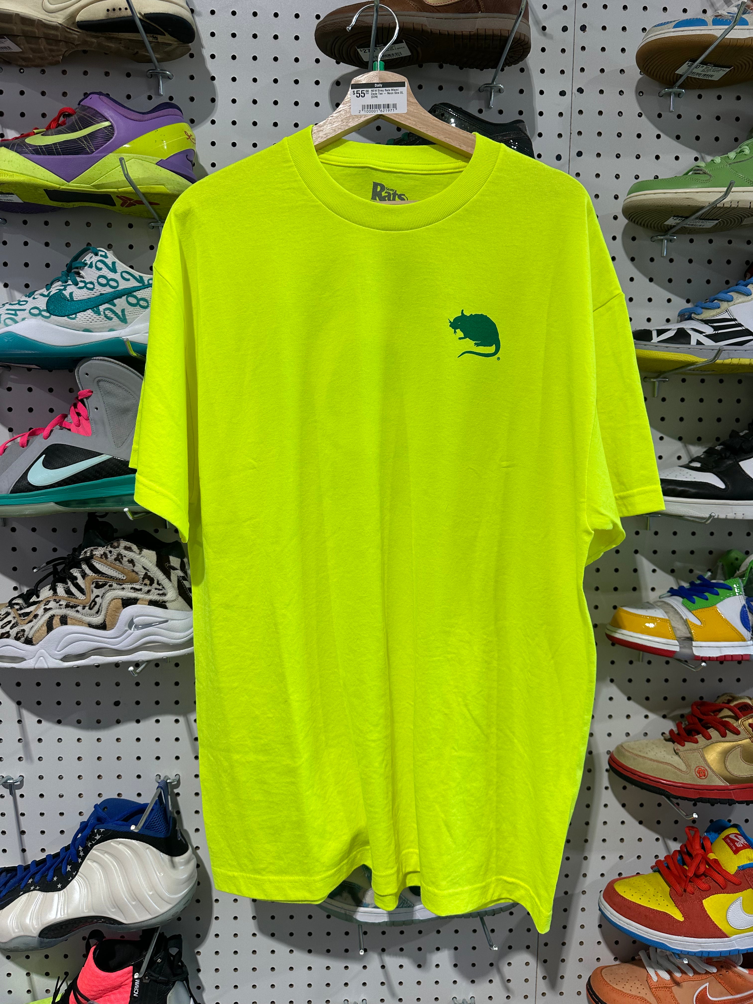 NEW Stray Rats Miami Dade Tee - Neon Size XL
