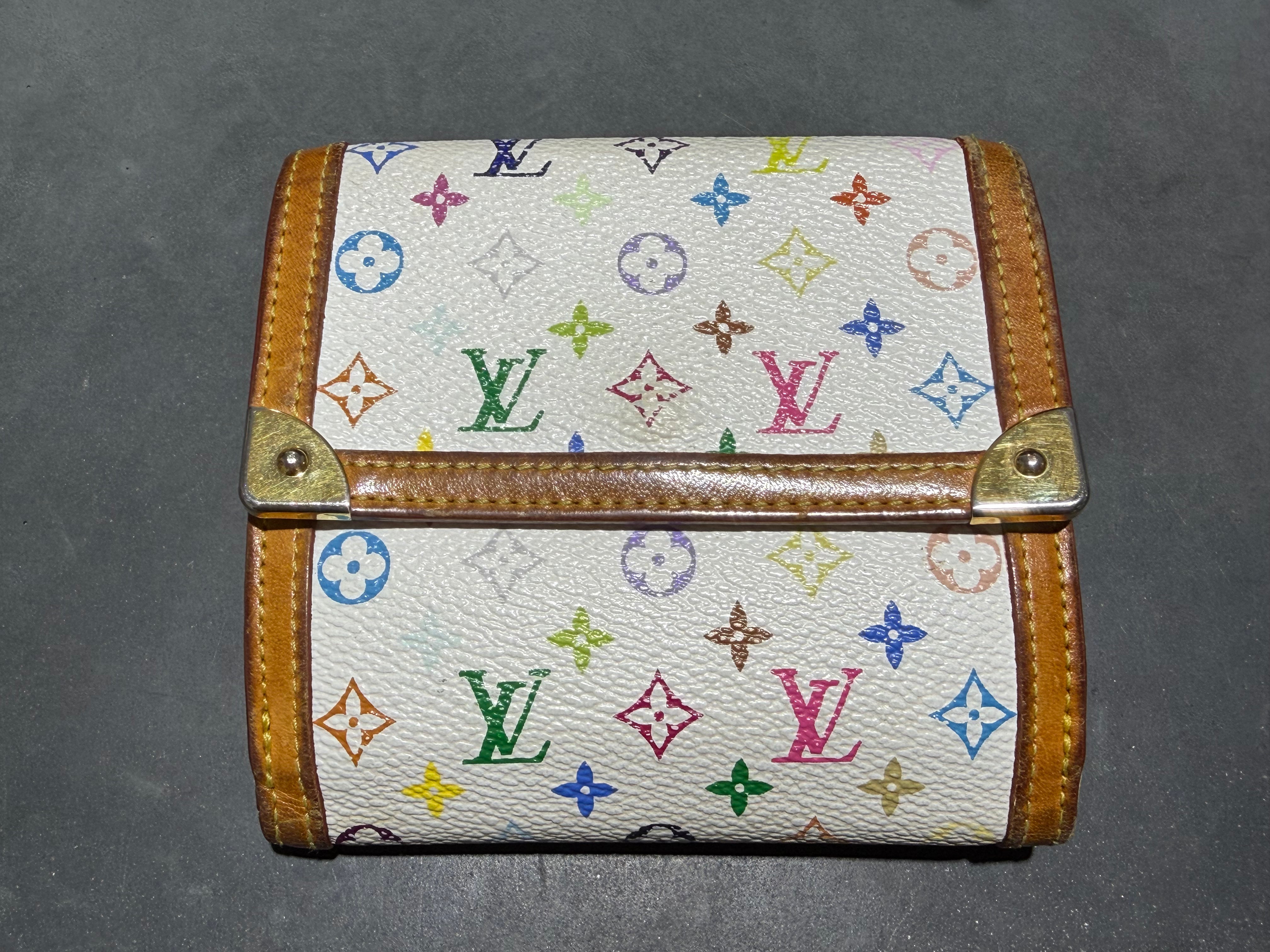 USED Louis Vuitton x Murakami Wallet - White