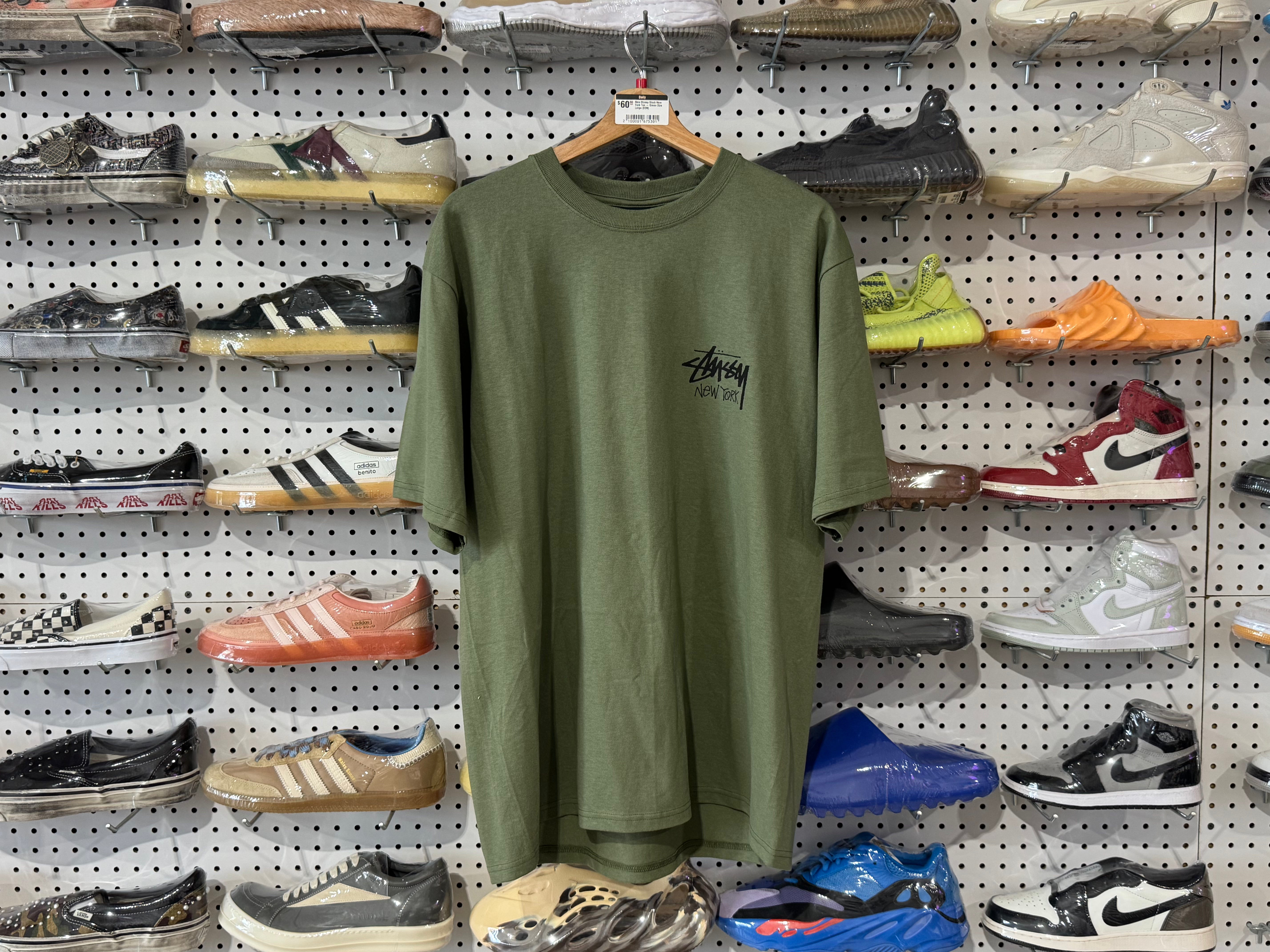 New Stussy Stock New York Tee - Green Size Large