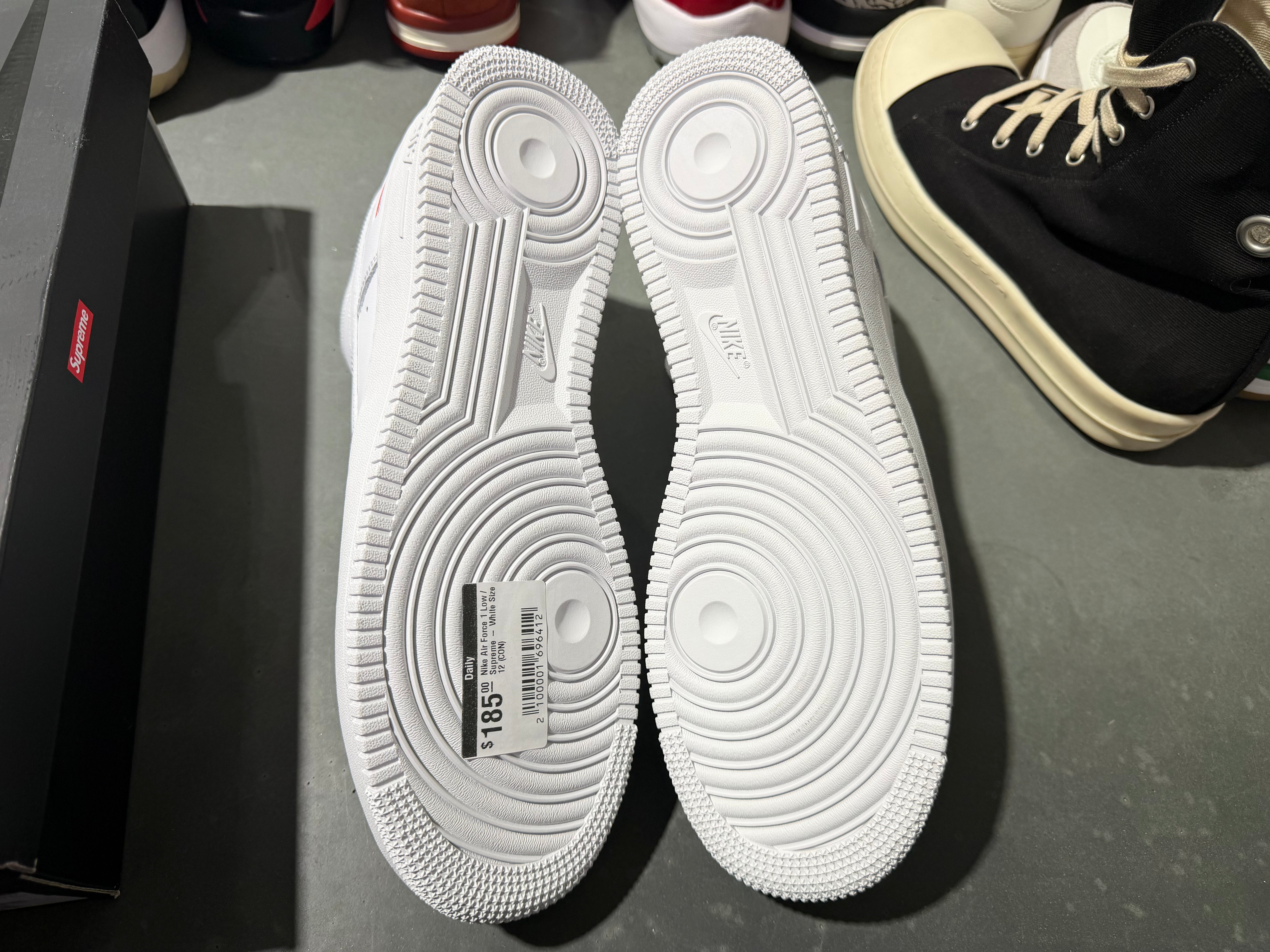 Nike Air Force 1 Low / Supreme - White Size 12