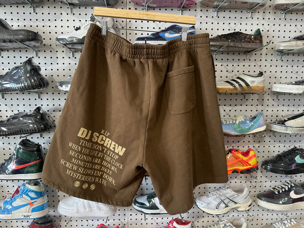 USED Supreme DJ Screw Sweat Shorts - Brown Size XXL