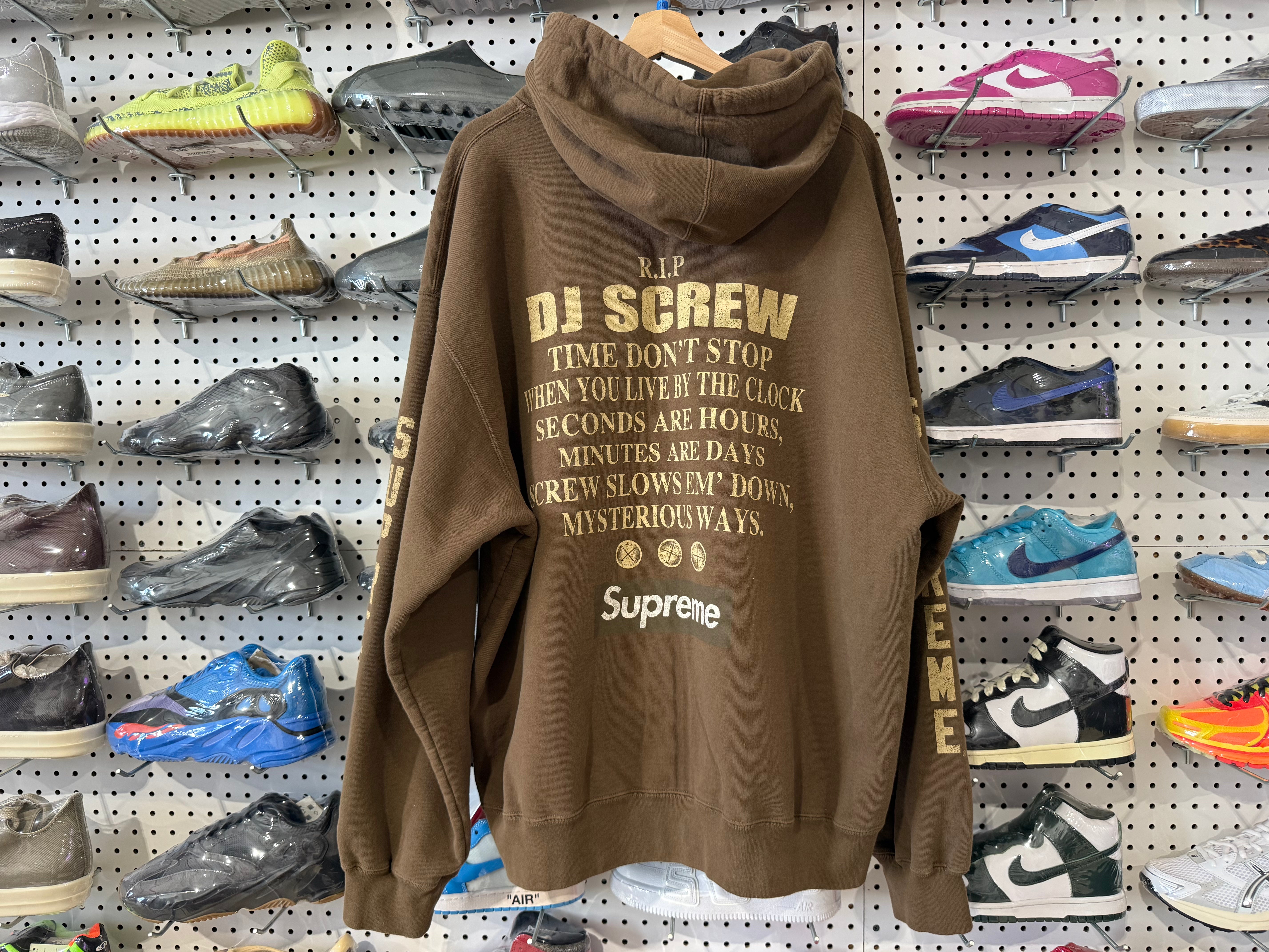 USED Supreme DJ Screw Zip Up Hoodie - Brown Size XXL