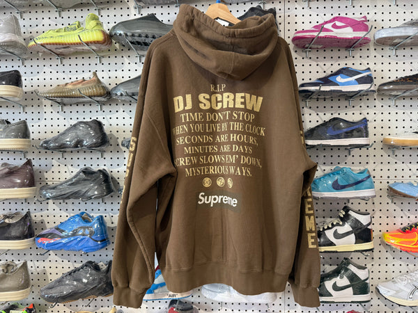 USED Supreme DJ Screw Zip Up Hoodie - Brown Size XXL