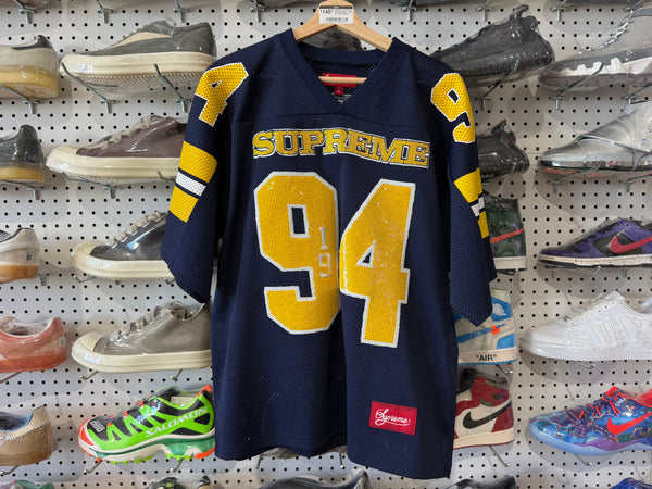 USED Supreme Sequin Football Jersey - Navy Size Small