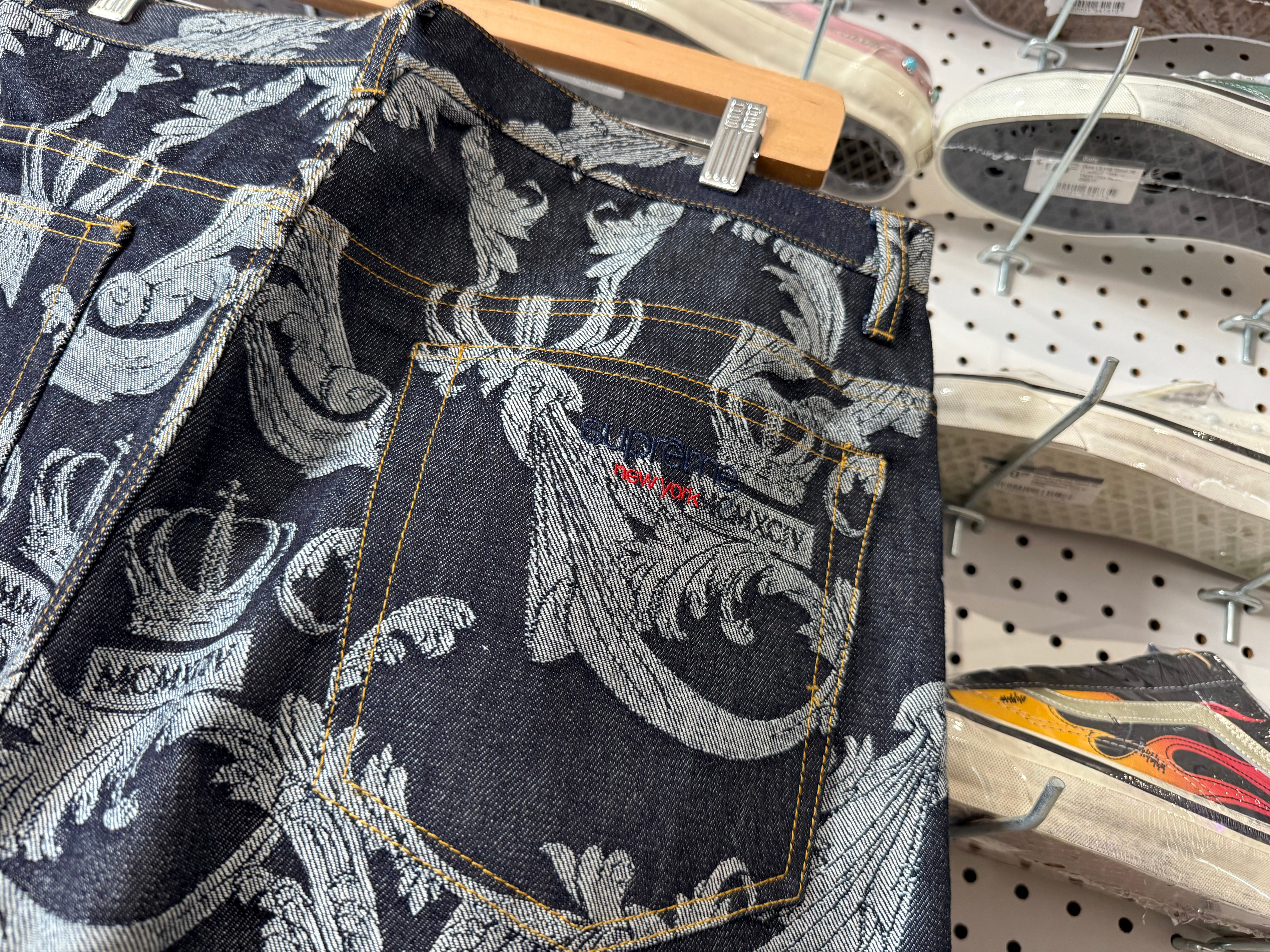 NEW Supreme Meissen Jacquard Baggy Jeans - Indigo Size 34
