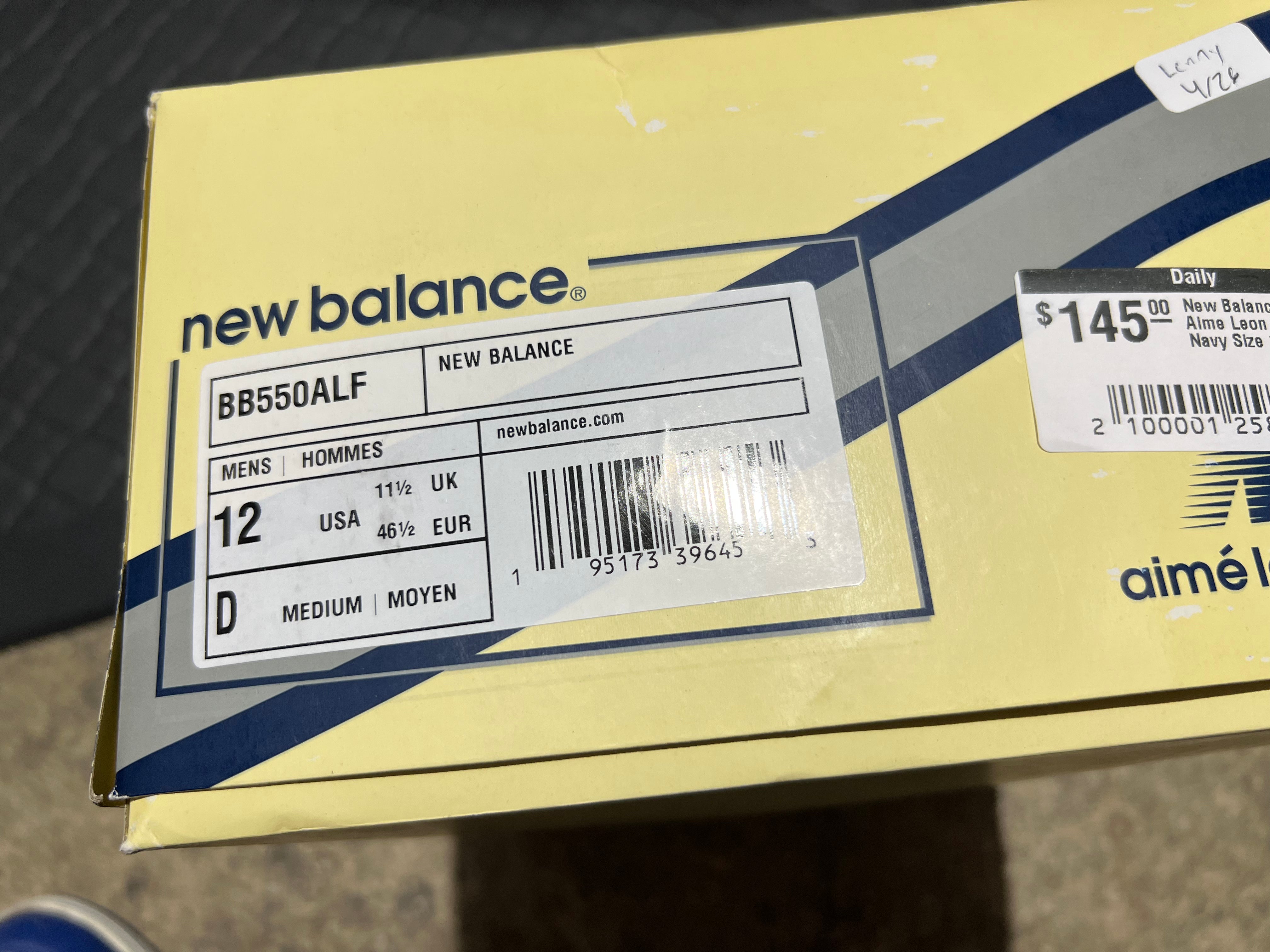 New Balance 550 - Aime Leon Dore White Navy Size 12