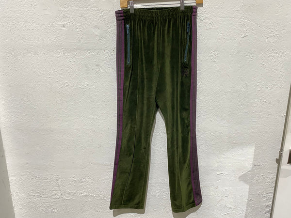 USED Needles Velour Track Pants - Green/Purple Size Small